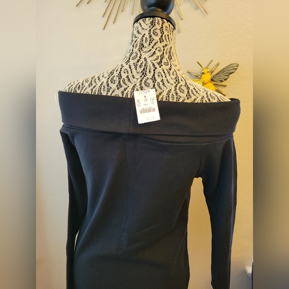 NWT Black J. Crew Boatneck 3/4 Sleeve Shirt - Picture 3 of 5